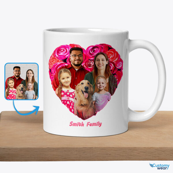 Husband & Wife’s Custom Valentines Roses Mug – Exclusive Valentine’s Day Keepsake Custom arts : Flower heart www.customywear.com