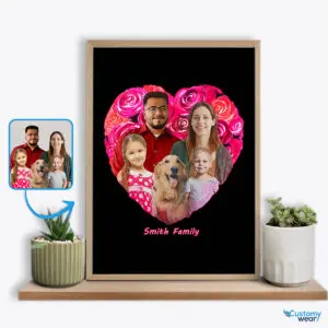 Husband & Wife’s Custom Valentines Roses Poster: Cherished Memories Custom arts : Flower heart www.customywear.com