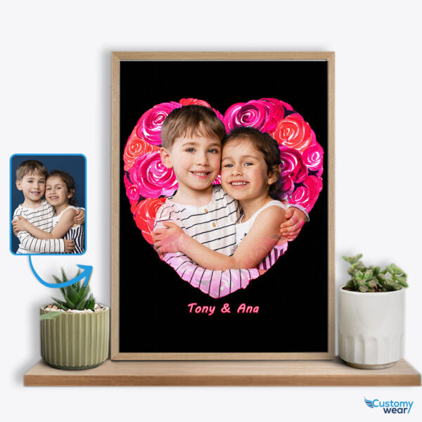 Holiday Gifts for Kids: Custom Roses Poster for Festive Walls Custom arts : Flower heart www.customywear.com