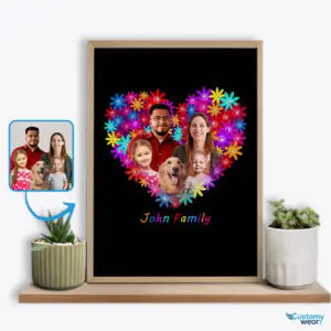 Husband and Wife Valentine’s Day Gift Ideas Custom Poster – Capturing Love in Custom Prints Custom arts : Flower heart www.customywear.com