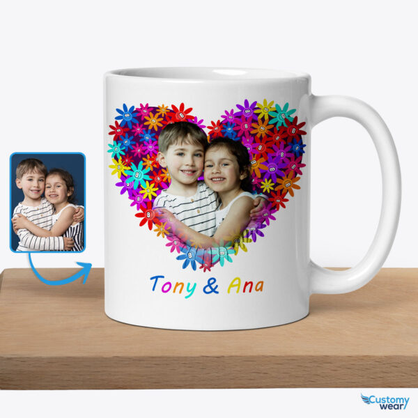 Gift Ideas for Kids: Customized Cute Mug for Playful Delight Custom arts : Flower heart www.customywear.com