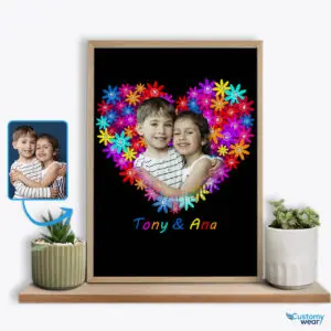 Cute Custom Photo Poster: Adorable Gift Ideas for Children’s Spaces Custom arts : Flower heart www.customywear.com