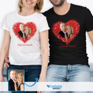 Newly-Weds’ Love Story: Valentines Flowers Photo T-Shirt Custom arts : Flower heart www.customywear.com