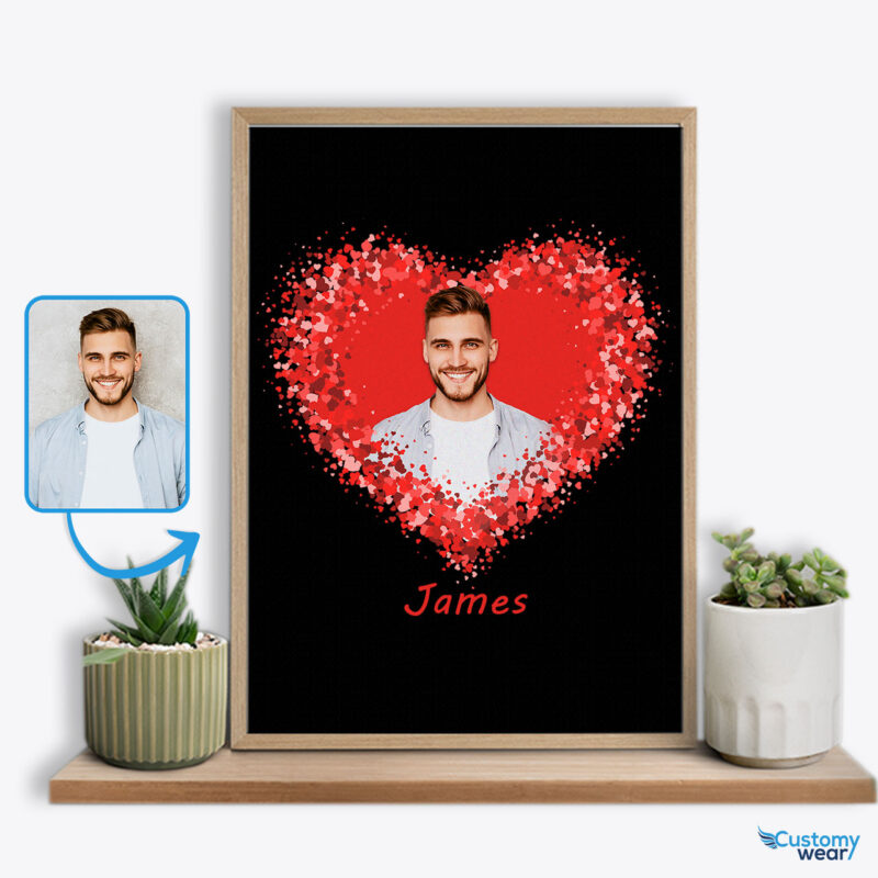 Valentine’s Floral Gallery: Custom Photo Poster for Boyfriend Custom arts : Flower heart www.customywear.com