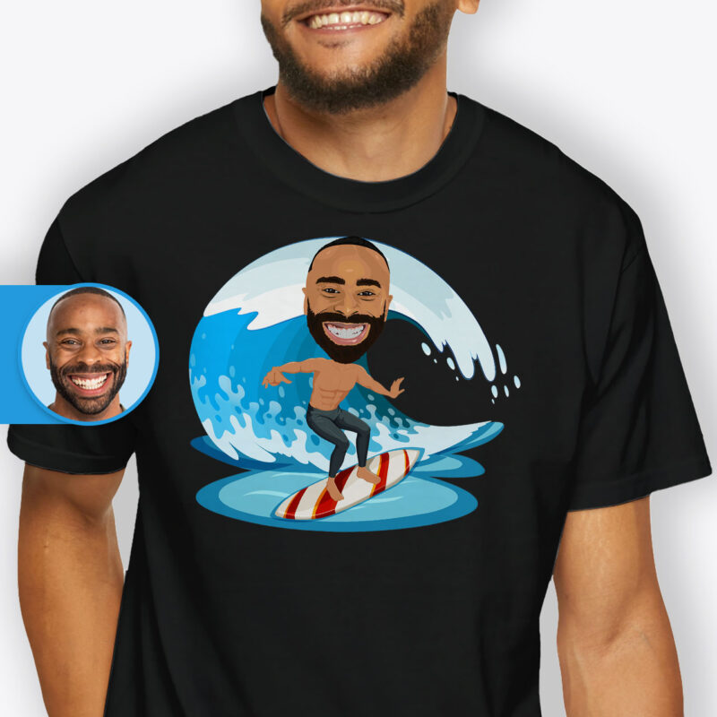 Surfing Shirt: Personalized Ocean Wave Custom T-Shirt for Men Axtra - Surfing tees www.customywear.com