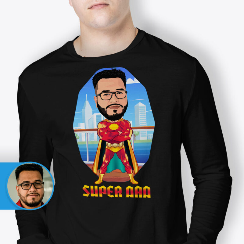 Superhero Dad Shirt – Personalized Father’s Day Tee Axtra – Superhero – men www.customywear.com