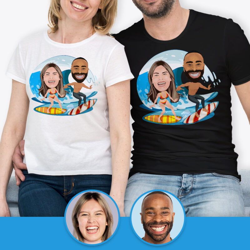 Surfing T-Shirt for Couple – Ride the Waves Together Axtra - Surfing tees www.customywear.com