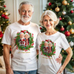 Custom Father Christmas T-Shirt for Family – Perfect Christmas T Shirt for Family Gatherings Axtra – Ai Santa Claus Floral tree www.customywear.com 5