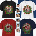 Custom Father Christmas T-Shirt for Family – Perfect Christmas T Shirt for Family Gatherings Axtra – Ai Santa Claus Floral tree www.customywear.com 11