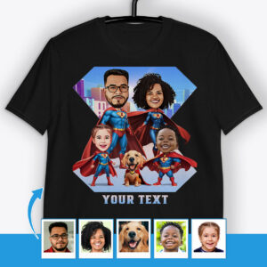 Personalized Superhero Family Tee – Custom fashion tee Axtra - Ai superhero www.customywear.com