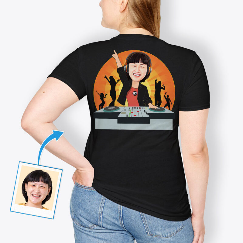 Women’s Personalized DJ T-shirt – Custom Graphic Shirt Axtra - Dj orange www.customywear.com
