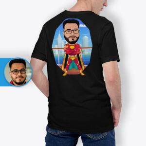 Ironman Shirt – Custom Hand Drawn T-Shirt Artwork Axtra – Superhero – men www.customywear.com