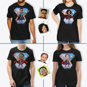 Personalized Superhero Family Tee – Custom fashion tee Axtra - Ai superhero www.customywear.com