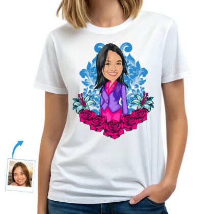 Printed T-Shirts for Women Custom Gifts - Pink blue www.customywear.com 2