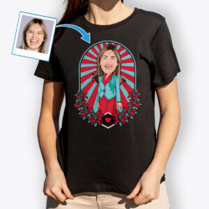 Women’s Fitted Custom T Shirts – Hand-drawn Shirt Axtra - Selfie mirror www.customywear.com