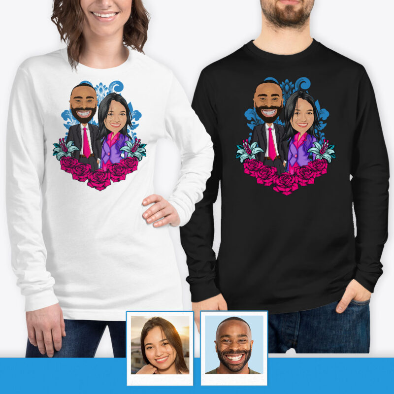 Couple in Shirt – Design-your-own Shirt Axtra - custom tees - pink blue www.customywear.com