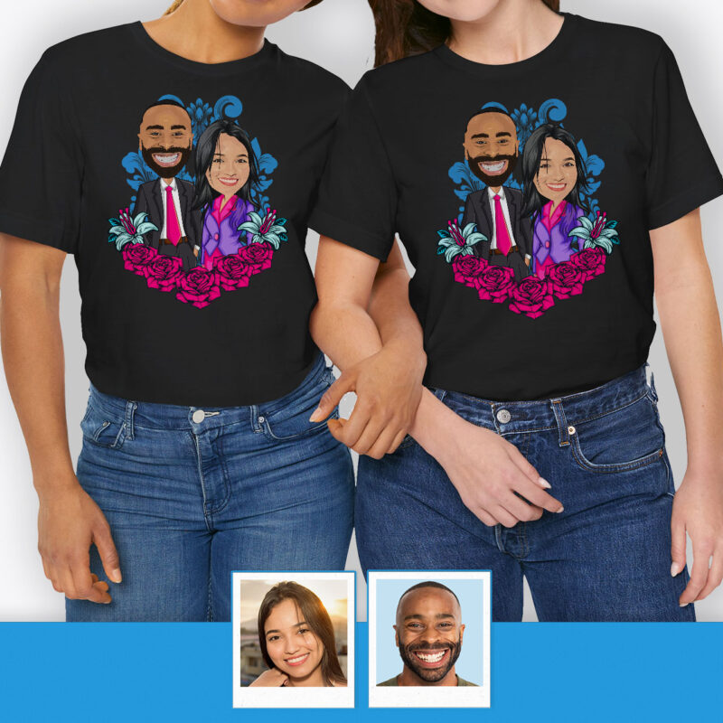 Matching Relationship Shirts Axtra - custom tees - pink blue www.customywear.com