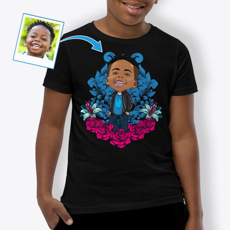 Black Shirt for Teens – Personalized T-shirt Axtra - custom tees - pink blue www.customywear.com