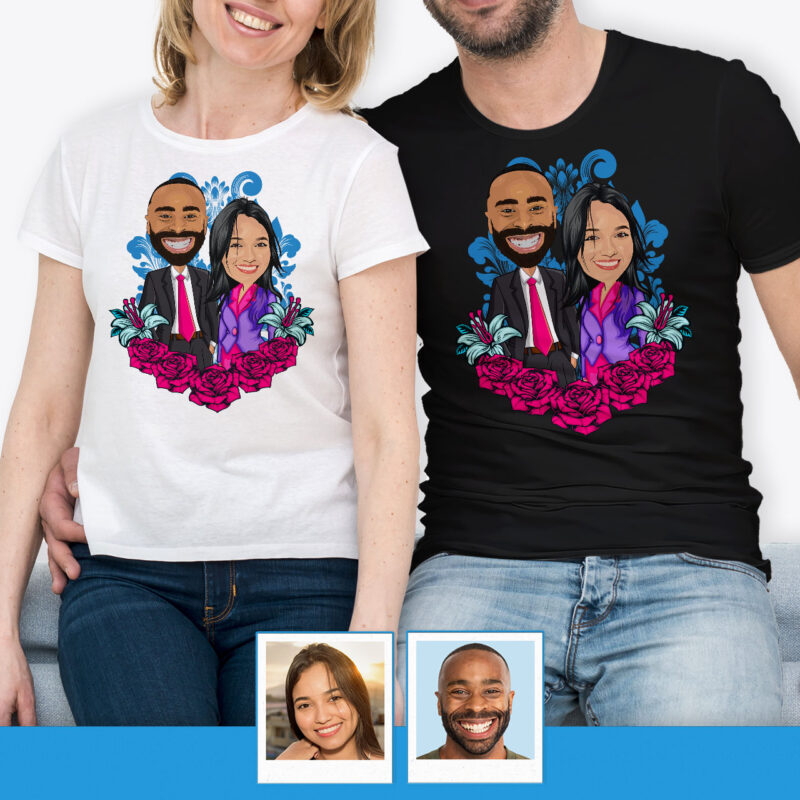 Couple Thanksgiving Shirts Axtra - custom tees - pink blue www.customywear.com