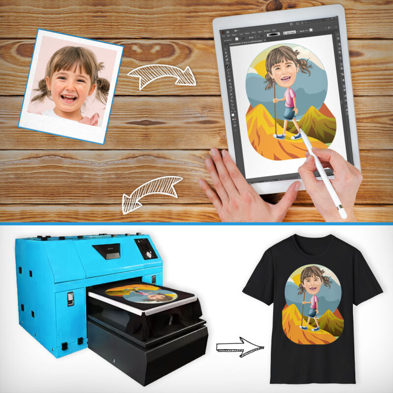 Toddler Girl T-shirt – Custom Tee Axtra – Hiking www.customywear.com