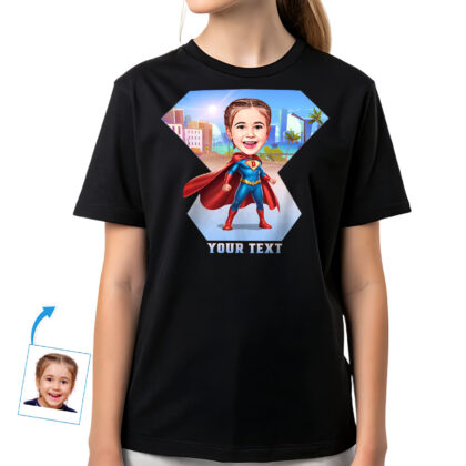 Youth Superhero T-Shirt for Girls – Personalized tee Birthday www.customywear.com