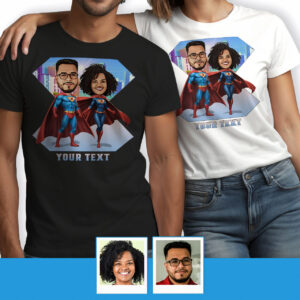 Custom Superhero T-Shirt for Couple – Personalized tee Axtra - Ai superhero www.customywear.com