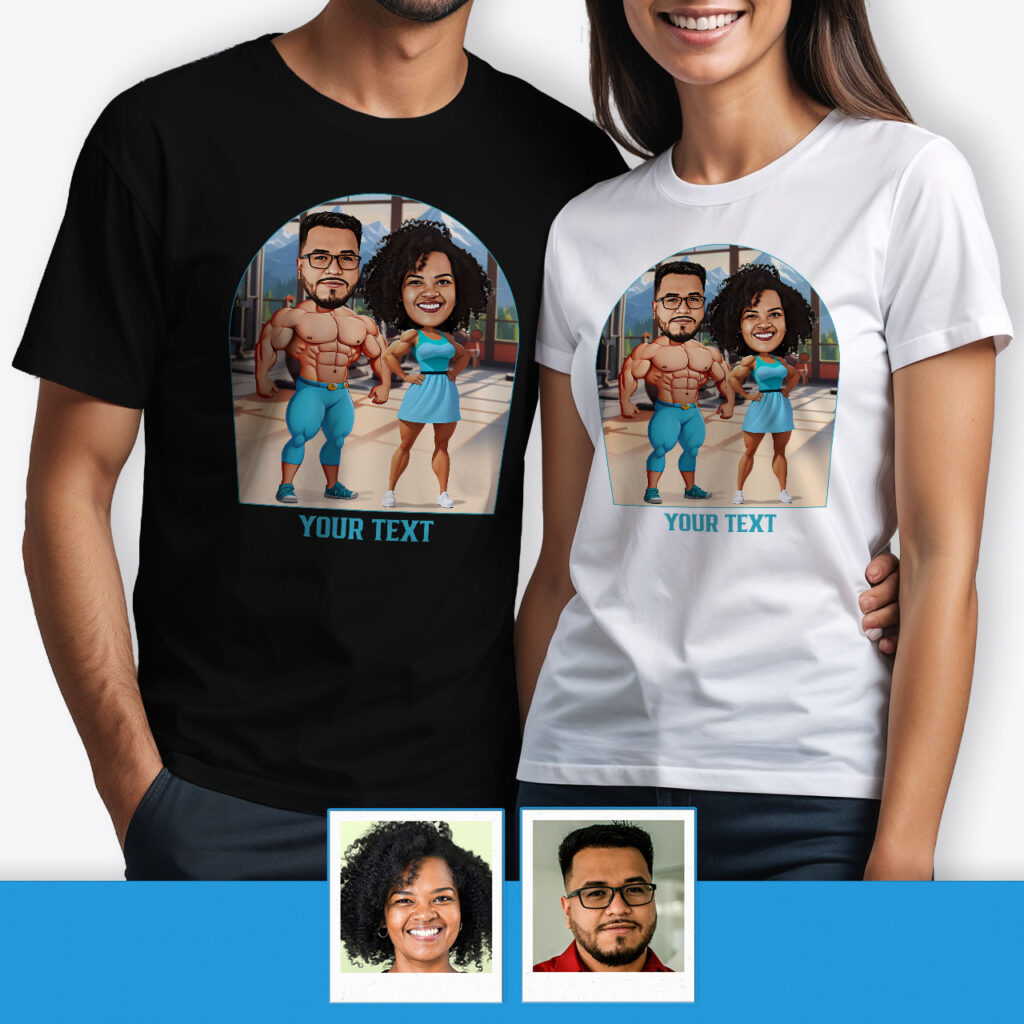 Matching Gym T-Shirt for Couple – Custom graphic shirt Axtra - Ai bodybuilder shirt www.customywear.com