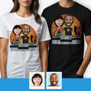 Music Lover Couples T-shirt – Custom Graphic Shirt Axtra - Dj orange www.customywear.com