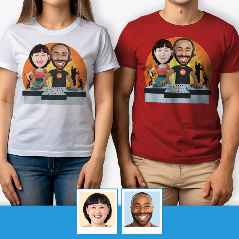 Matching T Shirts for Couples – Unique Print Tee Axtra - Dj orange www.customywear.com
