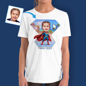 Youth Superhero T-Shirt for Girls – Personalized tee Axtra - Ai superhero www.customywear.com