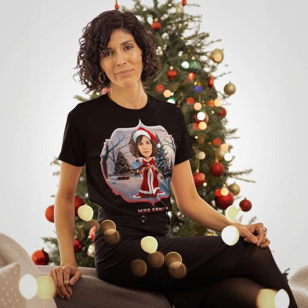 Custom Christmas T-Shirts – Santa Claus Design Tee for Her Axtra - Ai - Santa Claus www.customywear.com 2