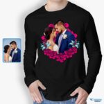 Personalized Floral Art Valentine’s Day T-Shirt for Him – Customizable V-Day Gift Idea Custom Gifts - Floral Design www.customywear.com 7