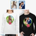 Modern Wedding Anniversary Gifts by Year: Long Sleeve Floral Custom T-Shirt for Her and Women Custom Gifts - Floral Design www.customywear.com 9