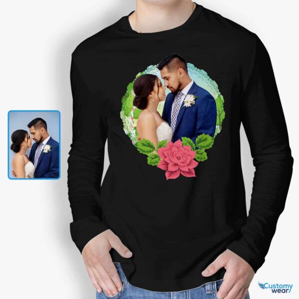 Custom Floral Art Long Sleeve T-Shirt – Personalized Anniversary Gift for Husband Custom Gifts - Floral Design www.customywear.com 11