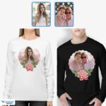 Custom Floral Art Long Sleeve T-Shirt – Personalized Anniversary Gift for Husband Custom Gifts - Floral Design www.customywear.com 10