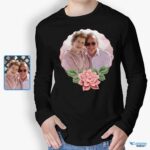 Custom Floral Art Long Sleeve T-Shirt – Personalized Anniversary Gift for Husband Custom Gifts - Floral Design www.customywear.com 7