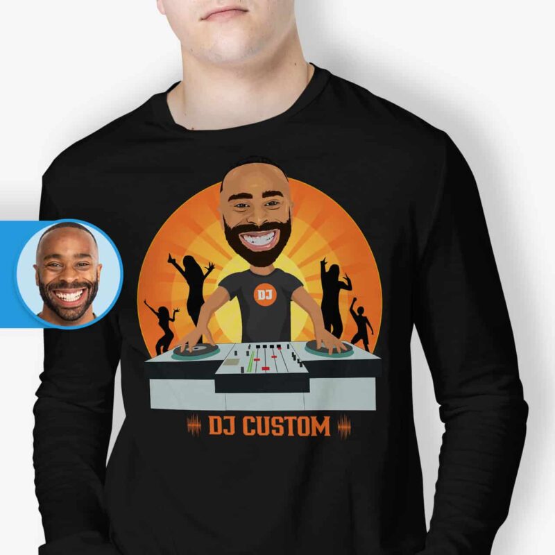 DJ Merch: Hand-Drawn Customized Tee for DJs Custom Gifts - Dj orange www.customywear.com 3