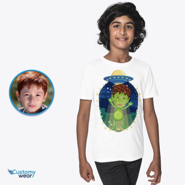 Custom Alien Spaceship Boy Shirt | Personalized UFO Kids Tee All Boys Tees www.customywear.com 2