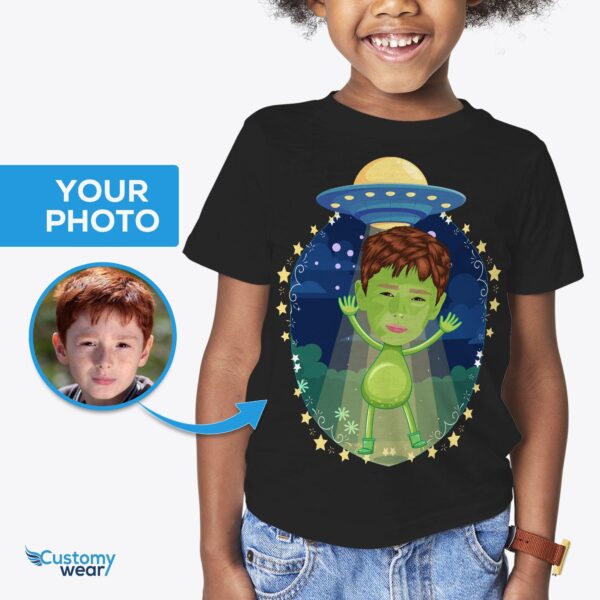 Custom Alien Spaceship Boy Shirt | Personalized UFO Kids Tee All Boys Tees www.customywear.com