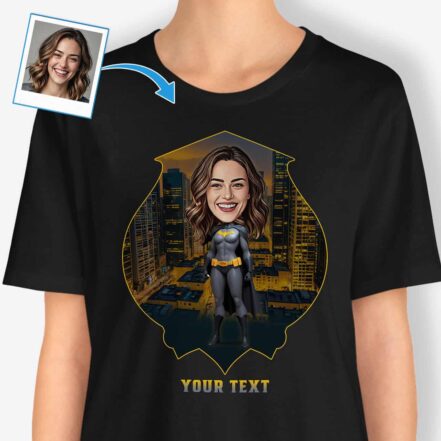 Outlets Custom T-Shirt with Custom Superheroes Cartoon Portrait