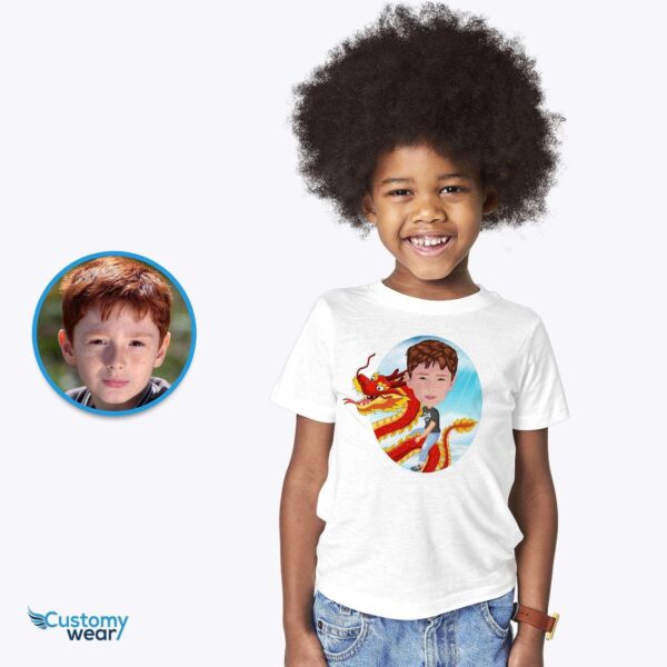 Custom Boys Dragon Riding Shirt – Personalized Youth Fantasy Tee Axtra - ALL vector shirts - male www.customywear.com 2