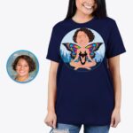 Custom Butterfly Yoga Woman T-Shirt | Personalized Nature-Inspired Tee Customizable Women short sleeves www.customywear.com 8