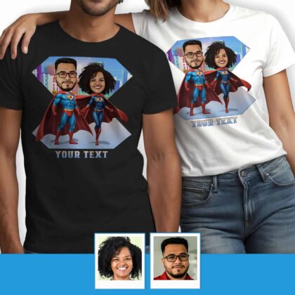 Custom Superhero T-Shirt for Couple – Personalized tee Couple www.customywear.com