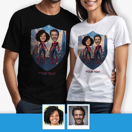 His and Hers T Shirts Custom Art Spider Superhero Shirt