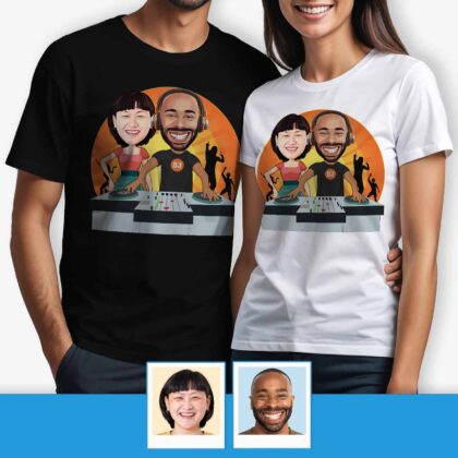 DJ Couple T-shirt – Personalized Graphic Tee Couple www.customywear.com