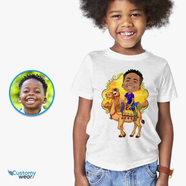 Custom Camel Riding Boy Shirt | Personalized Desert Adventure Tee Axtra - ALL vector shirts - male www.customywear.com 2