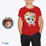 Custom Cow Riding Boy Shirt | Personalized Cowboy Kids Tee Boy's T-shirts www.customywear.com 7