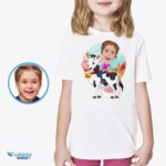 Custom Cow Riding Girl Shirt | Personalized Cowgirl Kids Tee Custom Gifts - Cow Ride www.customywear.com 9