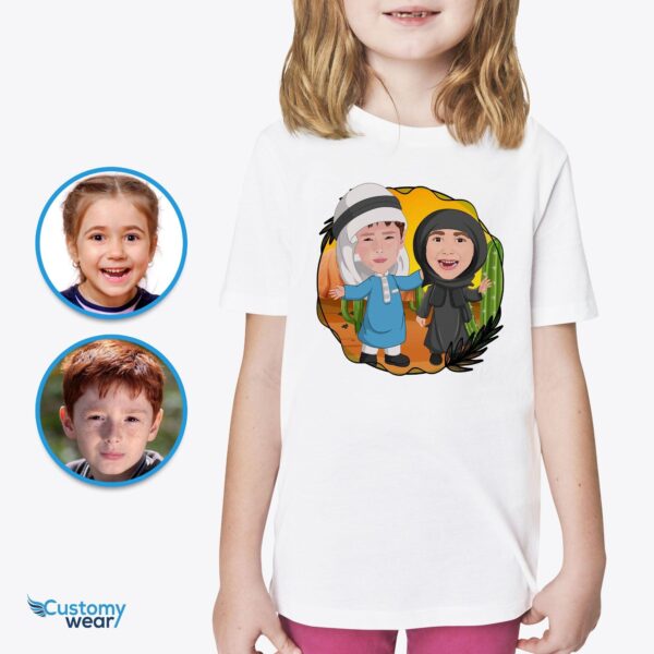 Personalized Arabian Siblings Tee – Custom Kids Traditional T-Shirt All Boys Tees www.customywear.com 2