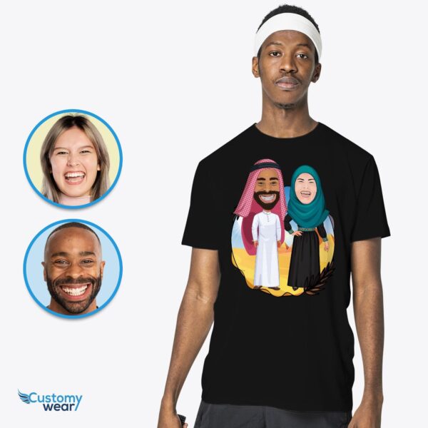 Personalized Arabic Couple T-Shirt – Transform Your Photo into Custom Arab Apparel Arabic culture T-shirts www.customywear.com 2